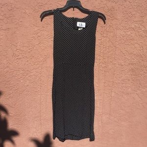 Black with white polka dot knee light dress